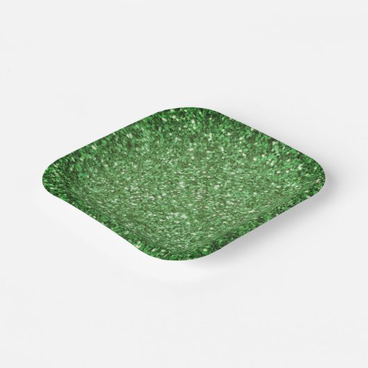 St. Patrick's Day schitteren glitter groen patroon Papieren Bordje (Gebogen)