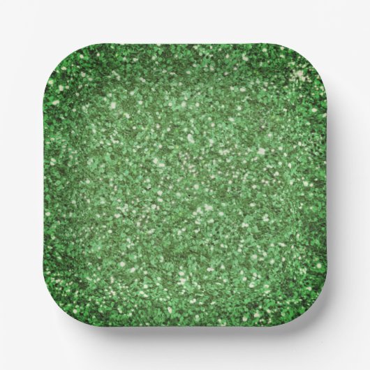 St. Patrick's Day schitteren glitter groen patroon Papieren Bordje (Voorkant)