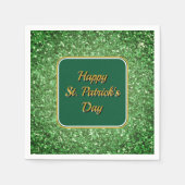 St. Patrick's Day schitteren glitter groen patroon Servet (Voorkant)