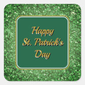 St. Patrick's Day schitteren glitter groen patroon Vierkante Sticker (Voorkant)