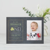 St. Patrick's Day schoolbord foto 1e verjaardag Kaart (Staand voorkant)