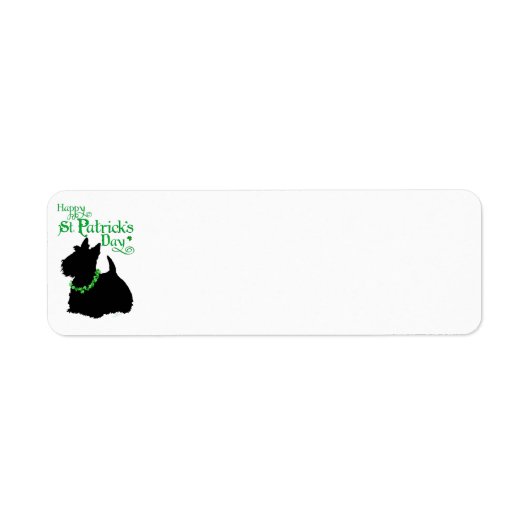 St. Patrick's Day Schotse Terrier Etiket (Voorkant)