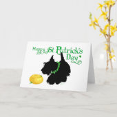 St. Patrick's Day Schotse Terrier Kaart (Gele Bloem)
