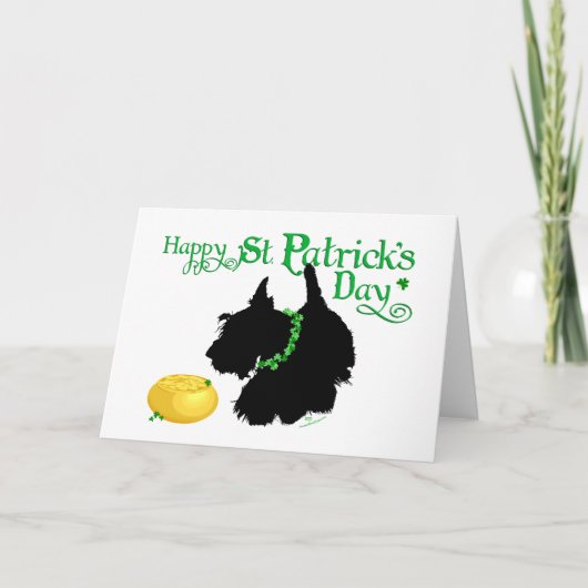 St. Patrick's Day Schotse Terrier Kaart (Voorkant)