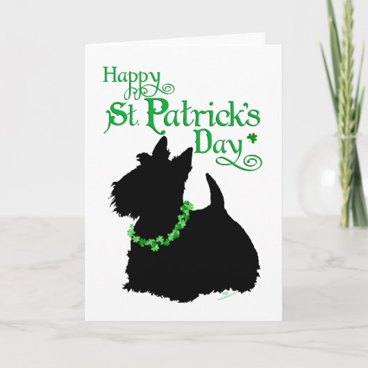 St. Patrick's Day Schotse Terrier Kaart (Voorkant)