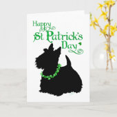 St. Patrick's Day Schotse Terrier Kaart (Gele Bloem)