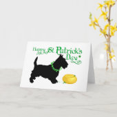 St. Patrick's Day Schotse Terrier Kaart (Gele Bloem)