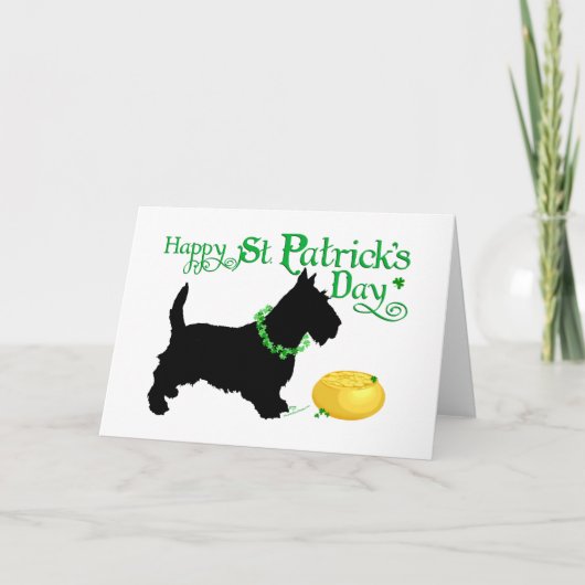 St. Patrick's Day Schotse Terrier Kaart (Voorkant)