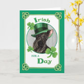 St. Patrick's Day Scottish Terrier Kaart (Gele Bloem)