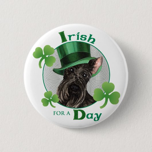 St. Patrick's Day Scottish Terrier Ronde Button 5,7 Cm (Voorkant)