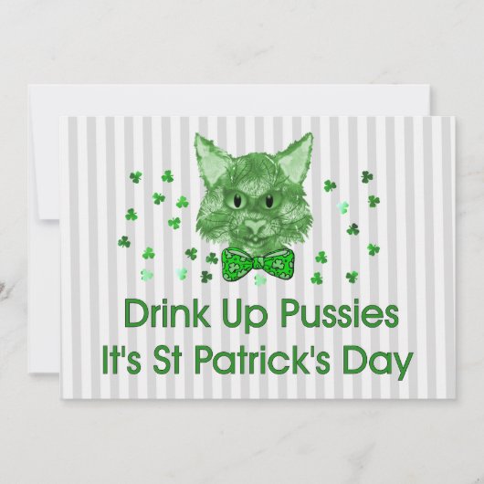 St Patrick's Day Scrapper Cat Kaart (Voorkant)