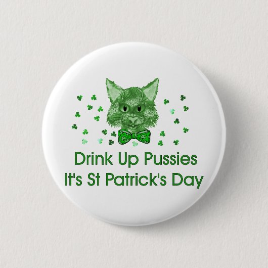 St Patrick's Day Scrapper Cat Ronde Button 5,7 Cm (Voorkant)