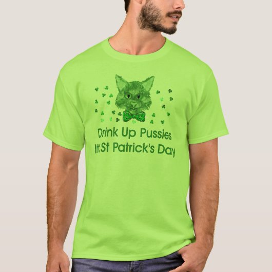 St Patrick's Day Scrapper Cat T-shirt (Voorkant)