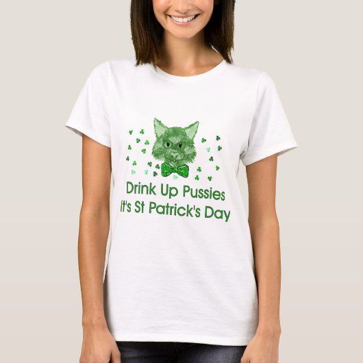 St Patrick's Day Scrapper Cat T-shirt (Voorkant)