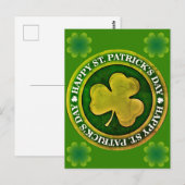 St Patrick's Day Seal Briefkaart (Voorkant / Achterkant)
