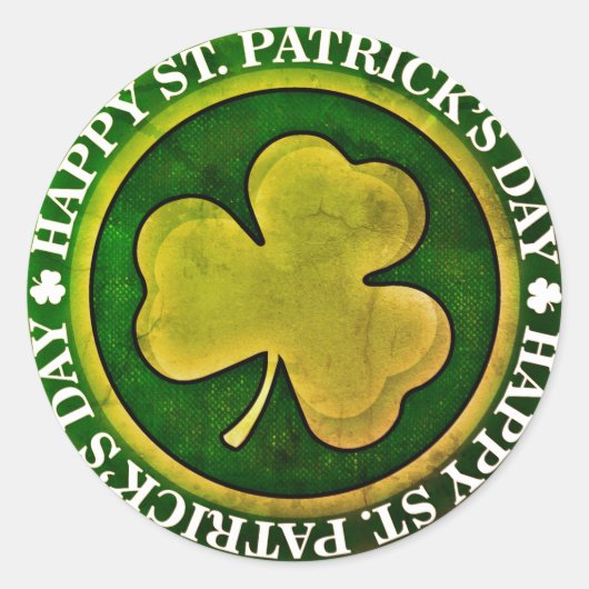 St Patrick's Day Seal Ronde Sticker (Voorkant)