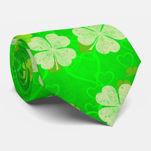 St. Patrick's Day Shades of Green Shamrocks Stropd Stropdas (Opgerold)