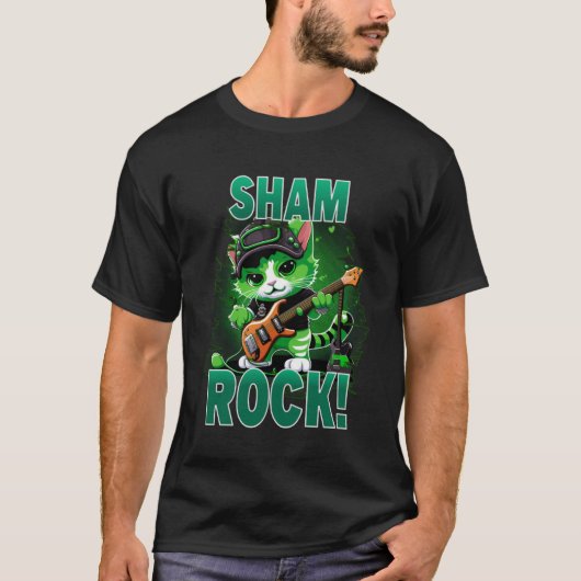 St Patricks Day Sham Rock Cats St Paddys Rocker C T-shirt (Voorkant)