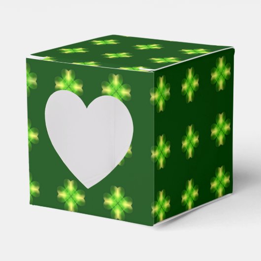 St. Patrick's Day Shamrock Achtergrond Bedankdoosjes (Voorkant Zijde)