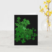St. Patrick's Day Shamrock Achtergrond T-shirt Kaart (Gele Bloem)