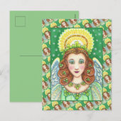 ST. PATRICK'S DAY SHAMROCK ANGEL, IRISH BLESSINGS FEESTDAGENKAART (Voorkant / Achterkant)