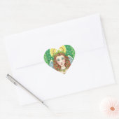 ST. PATRICK'S DAY SHAMROCK ANGEL, IRISH BLESSINGS HART STICKER (Envelop)