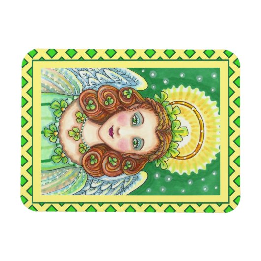 ST. PATRICK'S DAY SHAMROCK ANGEL, IRISH BLESSINGS MAGNEET (Horizontaal)
