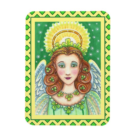 ST. PATRICK'S DAY SHAMROCK ANGEL, IRISH BLESSINGS MAGNEET (Verticaal)