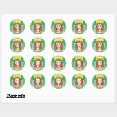 ST. PATRICK'S DAY SHAMROCK ANGEL, IRISH BLESSINGS RONDE STICKER (Vel)