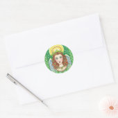 ST. PATRICK'S DAY SHAMROCK ANGEL, IRISH BLESSINGS RONDE STICKER (Envelop)