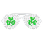 St Patricks Day Shamrock Aviator Zonnebril (Voorkant)