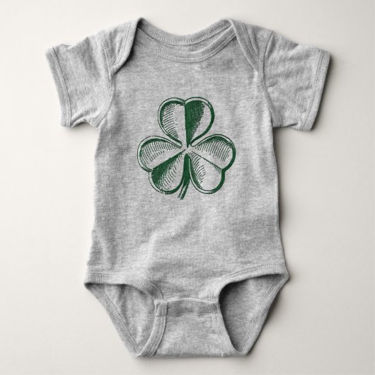 St. Patrick's Day Shamrock Baby Bodysuit (Voorkant)