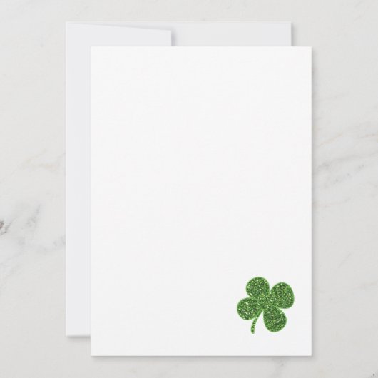St. Patrick's Day Shamrock Baby shower Invitation Kaart (Achterkant)