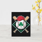 St Patrick's Day Shamrock Baseball Irish voor kind Kaart (Gele Bloem)