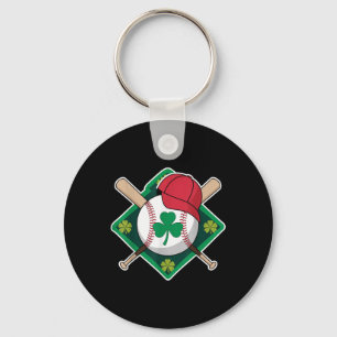 St Patrick's Day Shamrock Baseball Irish voor kind Sleutelhanger