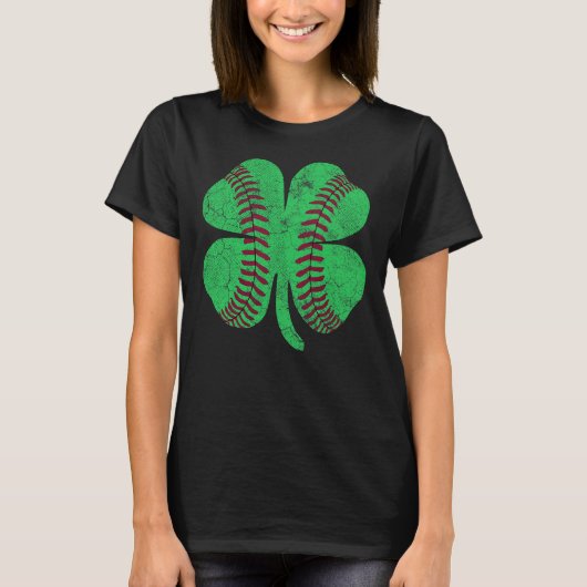 St. Patricks Day Shamrock Baseball Saint Paddy's K T-shirt (Voorkant)