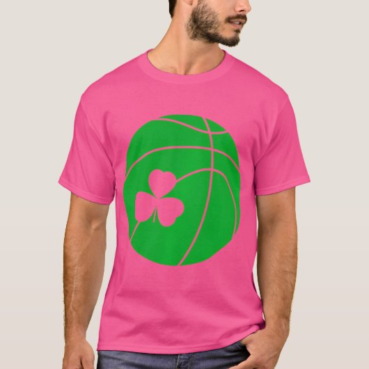 St Patricks Day Shamrock Basketball Iers T-shirt (Voorkant)