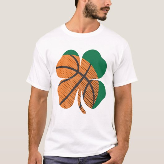 St. Patricks Day Shamrock Basketball Saint Paddy's T-shirt (Voorkant)