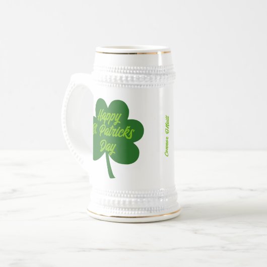 St. Patrick's Day Shamrock Bierpul (Voorkant links)