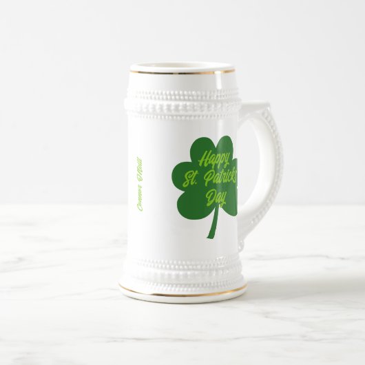  St. Patrick's Day Shamrock Bierpul (Voorkant rechts)
