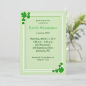 St. Patrick's Day Shamrock Birthday Invitation 5x7 Kaart (Staand voorkant)