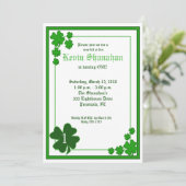 St. Patrick's Day Shamrock Birthday Invitation 5x7 Kaart (Staand voorkant)