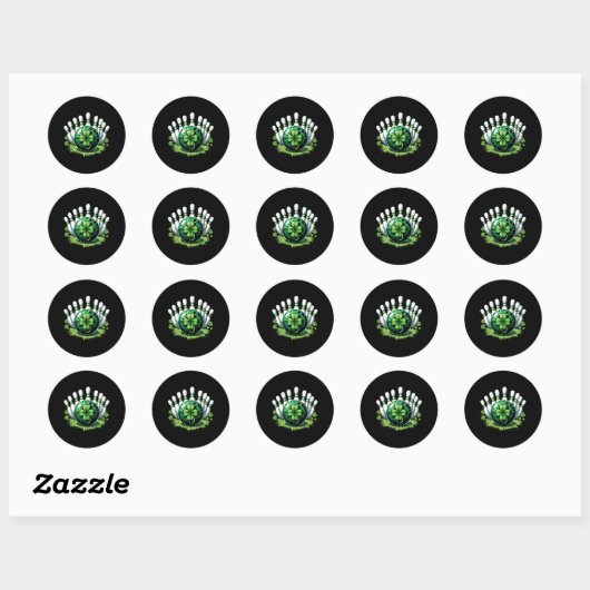 St Patrick's Day Shamrock Bowling Irish voor jonge Ronde Sticker (Vel)
