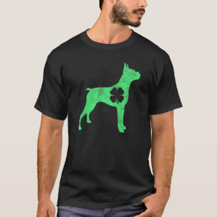 St Patricks Day Shamrock Boxer Dog Irish Green Man T-shirt
