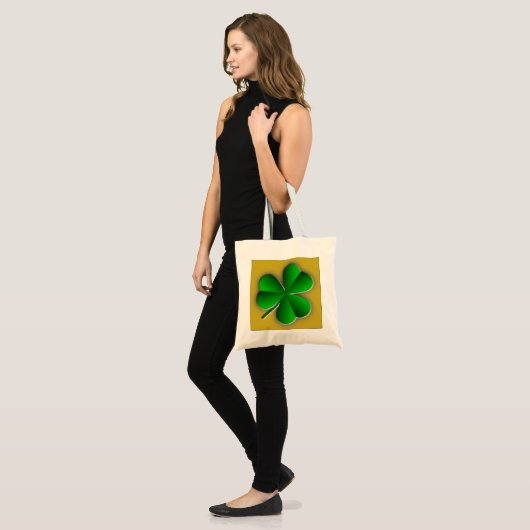 St Patricks Day Shamrock Budget Canvas tas (Voorkant (model))