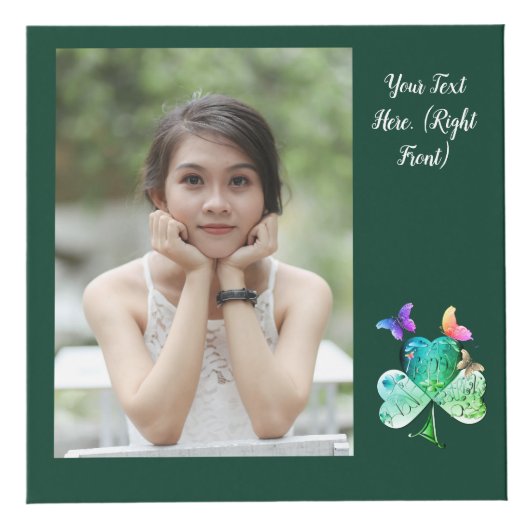 St. Patrick's Day Shamrock Butterfly Foto Cube Kubus (Rechts)