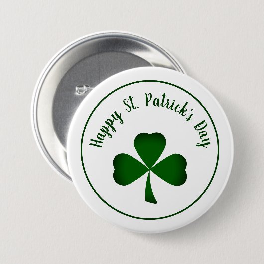 St. Patrick's Day Shamrock Button (Voorkant /achterkant)