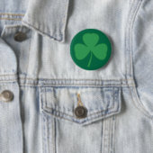 St. Patrick's Day Shamrock Button Pin (In situ)