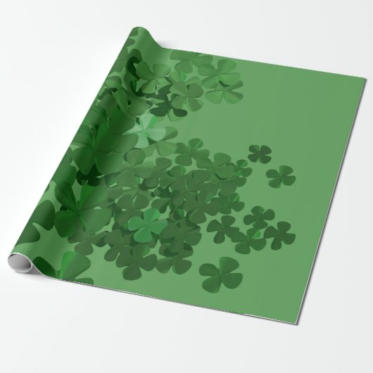 St. Patrick's Day Shamrock Cadeaupapier (Uitgerold)