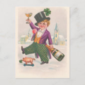 St. Patricks Day Shamrock Champagne Briefkaart (Voorkant)